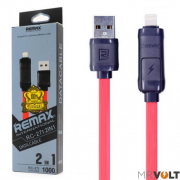Кабель USB 2 В 1 iPhone и Micro USB "Remax RC-27T" Кабель USB 2 В 1 iPhone и Micro USB "Remax RC-27T"